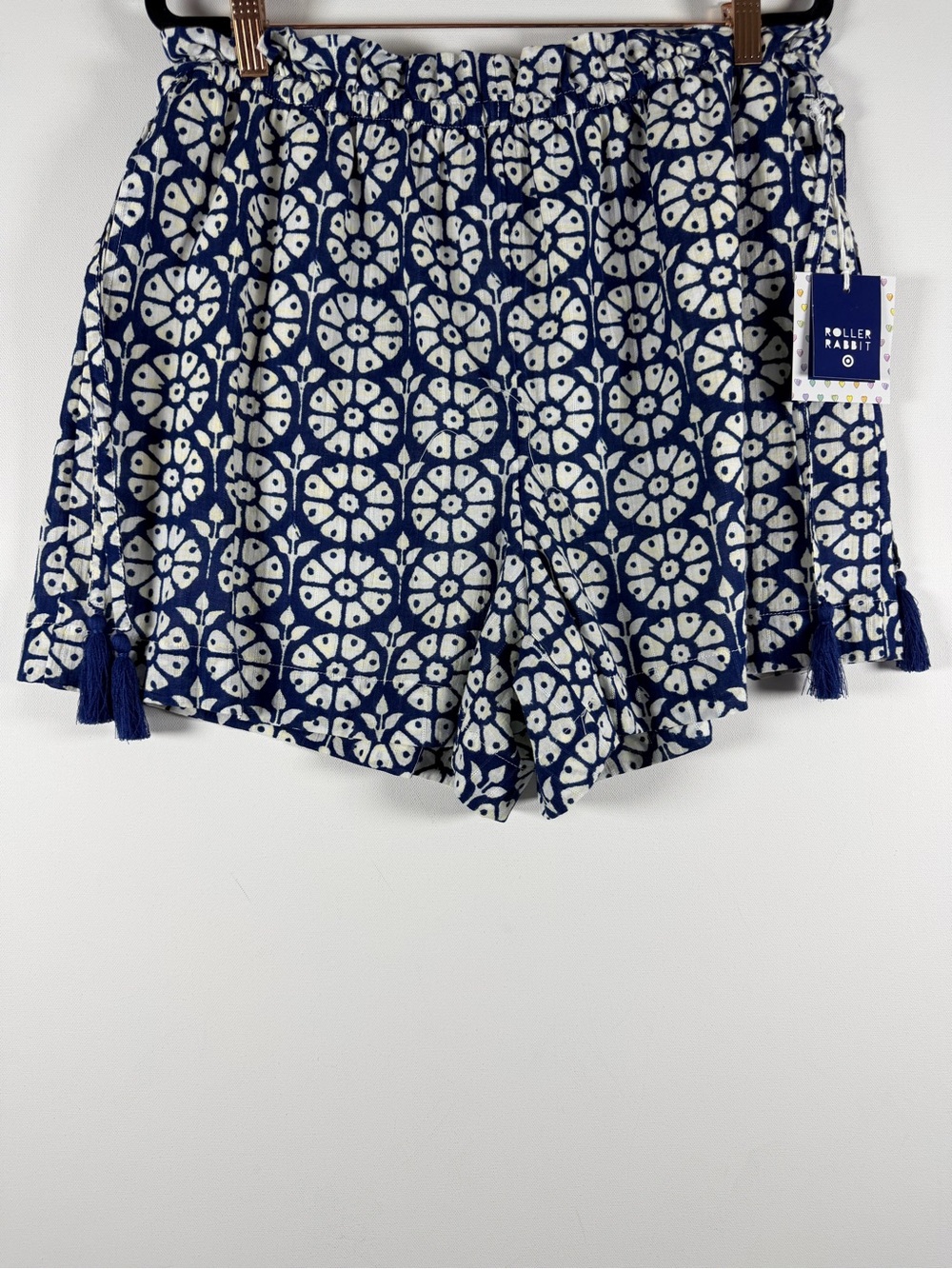 Roller Rabbit Women's Daisy Floral Side-Tie Beach Pull-On Shorts - Navy Blue - M - Picture 5 of 11